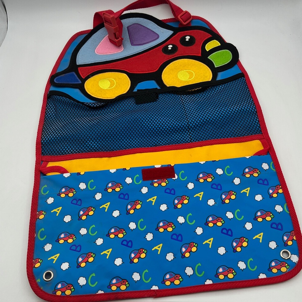 Kel-Gar Car Seat Back Organizer Kids Travel Storage Blue Red ABC 12330